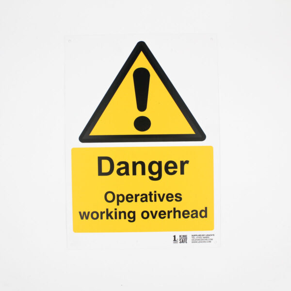 "Danger Men Working Overhead" Sign